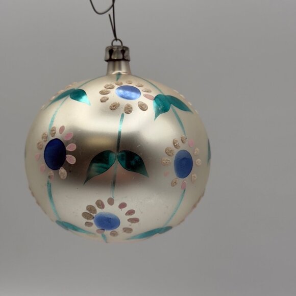 Fantasia Jumbo Mercury Glass Vintage Christmas Ornament Poland Flower Daisy - Picture 11 of 11